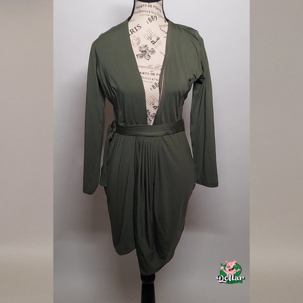 Cuty Fashion Ladies Slim Fit Olive Green Dress